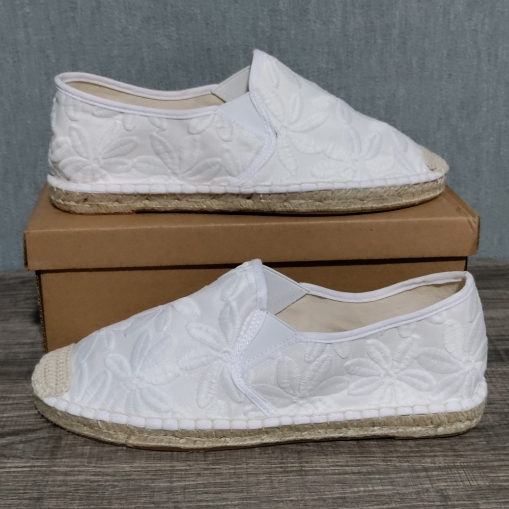 Onieya Womens Size 11 Flats Slip On Casual Shoes White Dress Beach Summer Resort